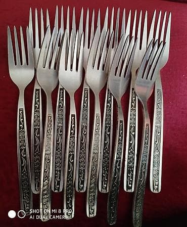 md 4030: Мельхиоровые столовые ложки 6 шт+ вилки 12 шт, практически новые — 2