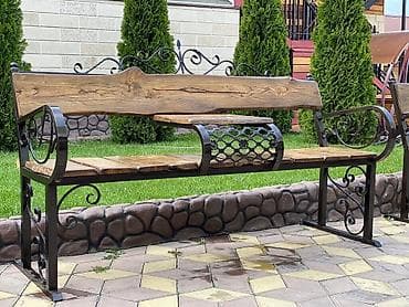 Тумбалар: Продаю скамейки! Высота ножки 45см, длина 2 метра, Дерево: ясень — 6