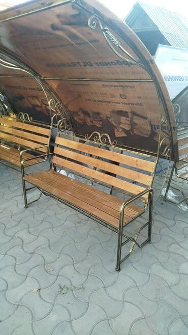 садовые мебели: Скамейка с навесом 15000сом скамейка с подлокотник 6500 — 16