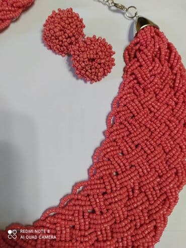 Киреге берилүүчү кийимдер: Ожерелье из бисера и серьги гвоздики,ручная работа,шикарно смотрится и — 9