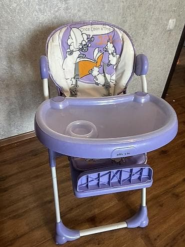 foldable table: Детский стульчик для кормления (фиолетовый/белый) - Большой съёмный — 1