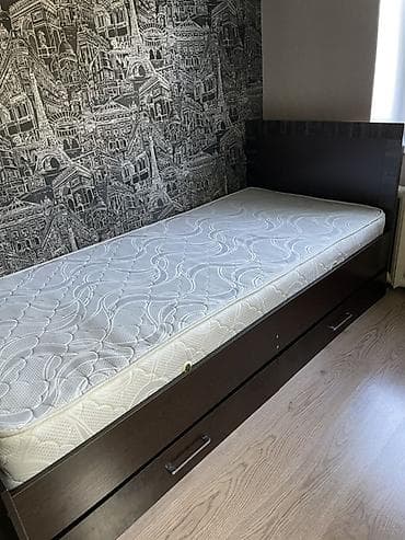 одиночный кровать: Односпальная кровать, С матрасом, длина - 190 см — 1