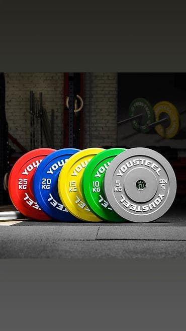 Бамперные-блины YouSteel для штанги (олимпийский диаметр) 1кг 300сом — 2