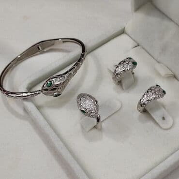 эксклюзивные свадебные пригласительные: Набор украшений, Проба 925, Женские, Новый — 9