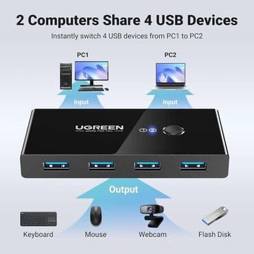 переходник для телефона для клавиатуры и мыши: UGREEN Переключатель USB-переключателя 2 компьютера с общим доступом к — 2