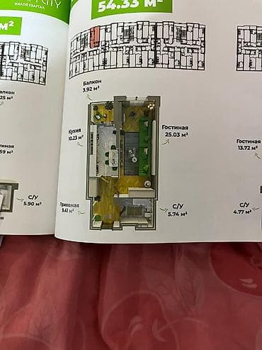 1 bedroom: 1 комната, 55 м², Элитка, 5 этаж, Готовая ПСО (под самоотделку) — 2