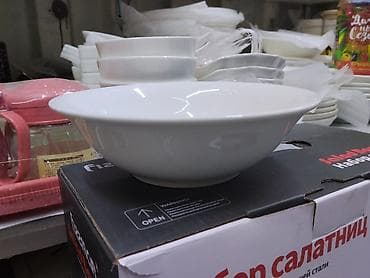 dinner table: Глубокая тарелка/салатник из белого фарфора - Форма: округлая, с — 2