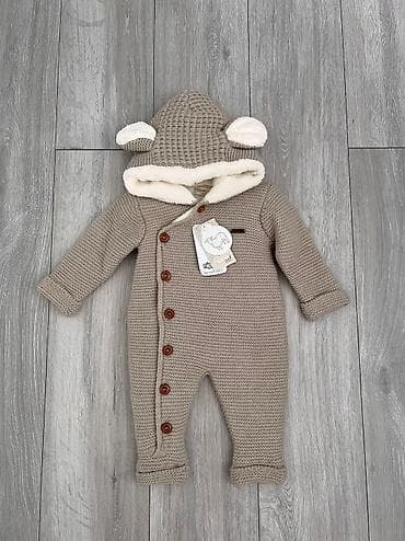 Верхняя одежда: Детский вязанный комбинезон уни, производство Турция, возраст 9-12 — 1