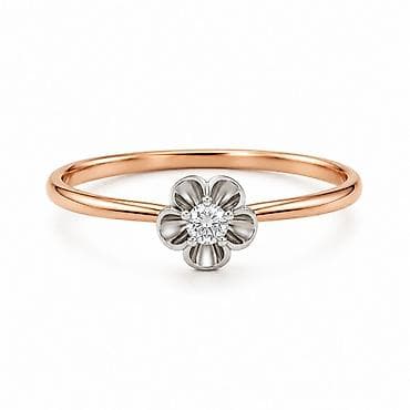родонил голд: Кольцо «Diamond Blossom» из красного золота 585 Изящное кольцо с — 1