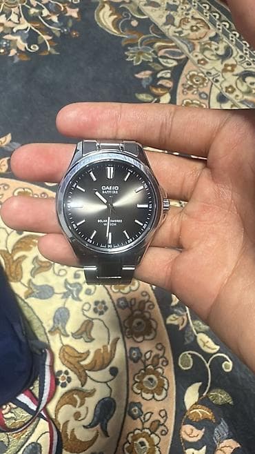 ош саат: Классикалык сааттар саат, Casio, Күмүш, Жапония, Суу өткөрбөөчү, Эркектердики, Жаңы — 5