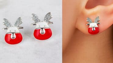 новогодние платья для девочек: Очаровательные НС новогодние серьги. Сочетание зелёного, красного и — 2