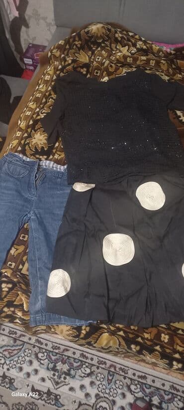 джинсовая мини юбка: Юбка, Модель юбки: Прямая, Мини, Джинс, По талии, С вырезом — 5