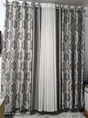 шторы новые: Комплект штор, Жаккард, С тюлем в комплекте, Готовое изделие, Для спальни — 2