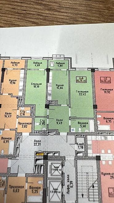 royal construction: 2 комнаты, 82 м², Элитка, 9 этаж, Готовая ПСО (под самоотделку) — 2