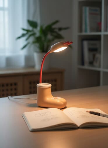 Настольная светодиодная лампа-ночник с гибкой шейкой - Компактная