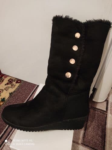 сапоги зимние женские натуральная кожа натуральный мех распродажа: Теплые зимние женские сапоги, замша, размер 38, носили всего один раз — 1