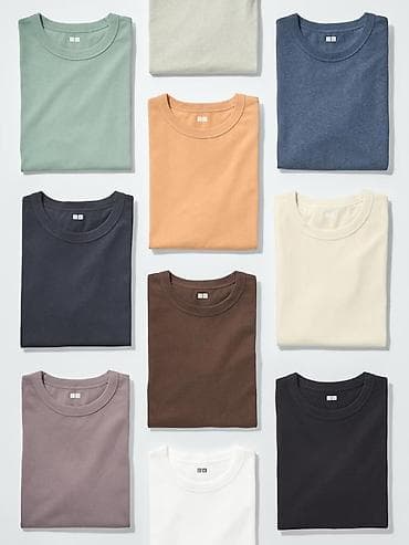 cactus jack: Футболка Uniqlo U, базовая, унисекс Плотный хлопковый трикотаж — 2