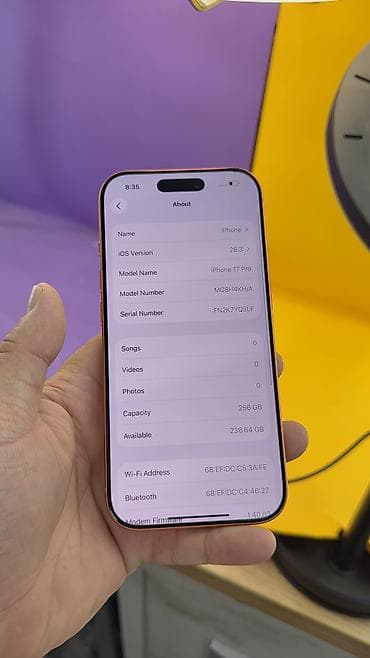 notebook lalafo: IPhone 17 Pro, Б/у, 256 ГБ, 100 % — 7
