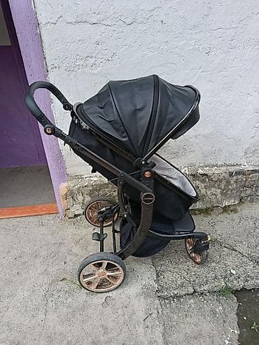 коляска hot mom: Прогулочная коляска LUXMOM (черная с бронзовыми элементами) - — 2