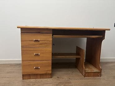 стол угловой компьютерный: Комплект офисной мебели, ДСП, цвет - Коричневый — 1