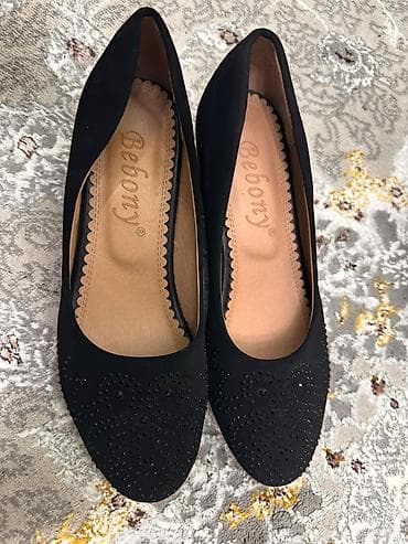 Угги: Туфли Bebony, модель 6705, размер 37. - Классические черные лодочки — 2