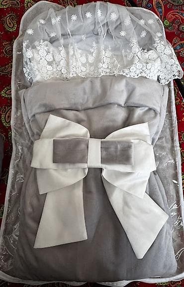 Конверт на выписку для новорождённого - Мягкий, тёплый конверт серого