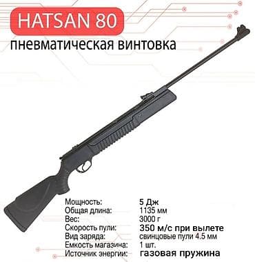 рыба сокулук: Пневматическая винтовка HATSAN 80 - Калибр: 4,5 мм (свинцовые пули) - — 1