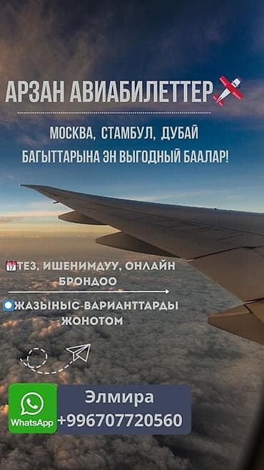 Туристтик кызматтар: Авиабилеты по всему миру - Направления: Москва, Стамбул, Дубай и — 1