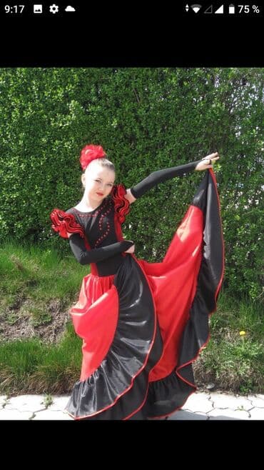 карнавальные костюмы прокат: Детское платье, цвет - Красный, Б/у — 1