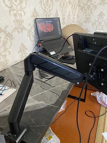 кронштейн для ноутбука: Газлифт-кронштейн для монитора/телевизора с креплением к столу - Тип — 2