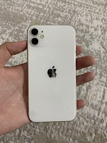 IPhone 11, Б/у, 128 ГБ, Белый, Защитное стекло, Чехол, 70 %