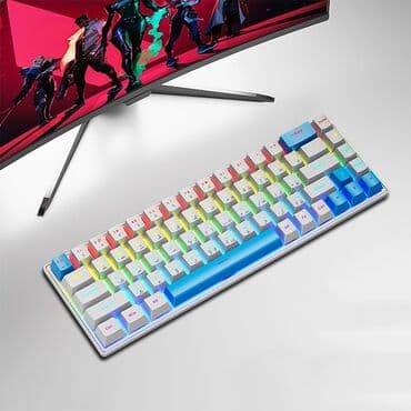 клавиатура a4tech: Клавиатура, Механикалык, Зымдуу туташтыруу, Өлчөмү: 65% — 1
