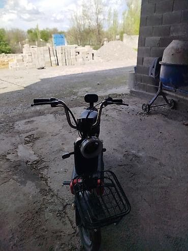 скутер трехколесный двухместный: Электрический мини-скутер/электровелосипед с сиденьем и передней — 1