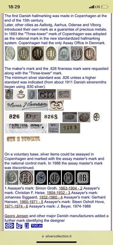 монеты разных стран: Серв. ложка. Серебро. Дания. 1928 г. Апробирована мастером Christian — 4