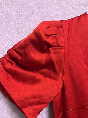 red centr: Повседневное платье, Лето, Длинная модель, Шелк, S — 4