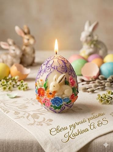 новогодний олень: Пасхальная декоративная свеча ручной работы Kashina A&S. - Форма — 1