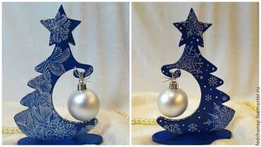 декоративный кур: Деревянные милые ёлочки Естественные или яркие, маленькие или большие — 10