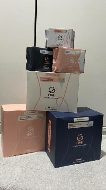 личный кабинет эрсаг кыргызстан: Гигиенические женские прокладки Eva. 1 бокс ( 6 упаковок)- стоит — 4