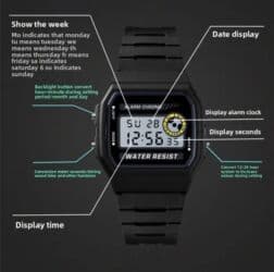 очки для защиты от компьютера: - Корпус черный матовый. - Функции: будильник, хронограф/секундомер — 3