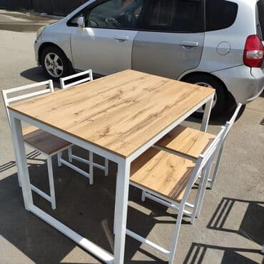 кухонные столы и стуля: Кухонный стол с стульями Размеры разные в наличии и на заказ изготовим — 1