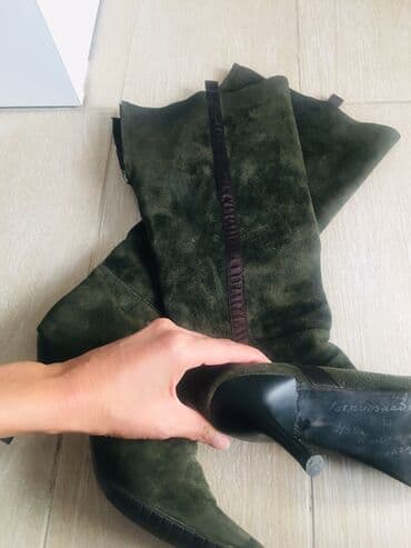 сапоги из натурального меха и кожи: Продаю б/у сапоги демисезонные замша (натуралка), покупала в Турции — 4