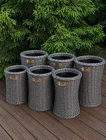 искусственные цветы для интерьера бишкек: Плетёные кашпо для растений - Материал: синтетический ротанг — 2