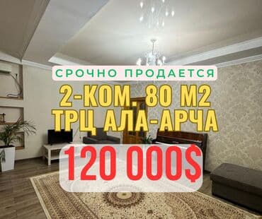 2 комнаты, 80 м², Элитка, 2 этаж, Евроремонт