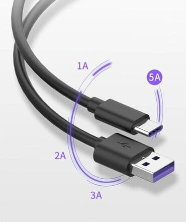 зарядное устройство на телефон: Кабель 5А для быстрой зарядки мобильного телефона USB - Type C — 1