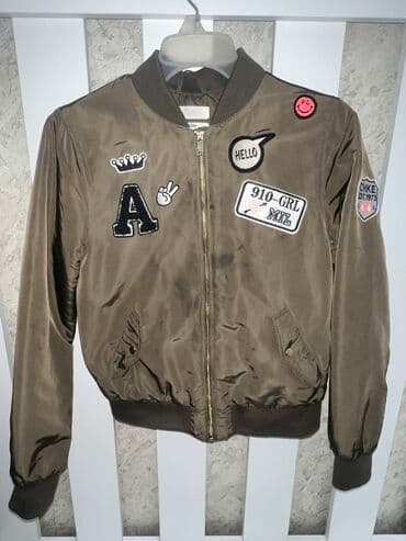 куртка рубашка: Бомбер Хаки на рост 140 демисезонный — 1