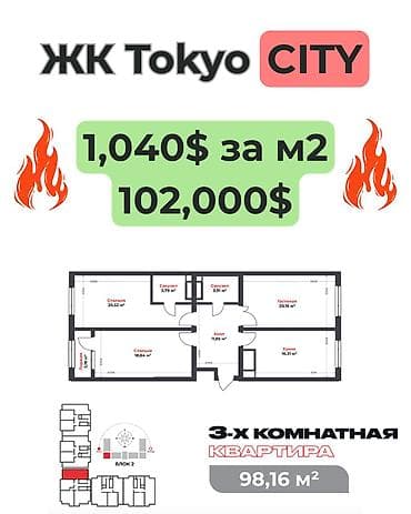 Новостройки от застройщика: Строится, Элитка, 3 комнаты, 98 м² — 1
