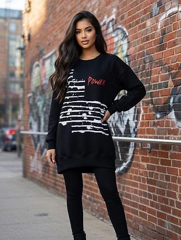 psn network: Повседневное платье, Короткая модель, Трикотаж, Оверсайз, Стандарт — 3