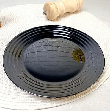 тандыр готовый: -Белая большая круглая тарелка для плова из фарфора/керамики — 5