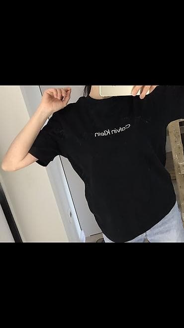 armani code: Футболка, Оверсайз, США, Calvin Klein, Хлопок, Б/у, S, M — 4