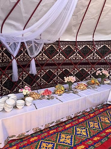Спорт жана хобби: Боз үйлөрдү ижаралоо, Каркасы Металл, 65 баш, Казан, Идиш-аяк, Самоор — 8